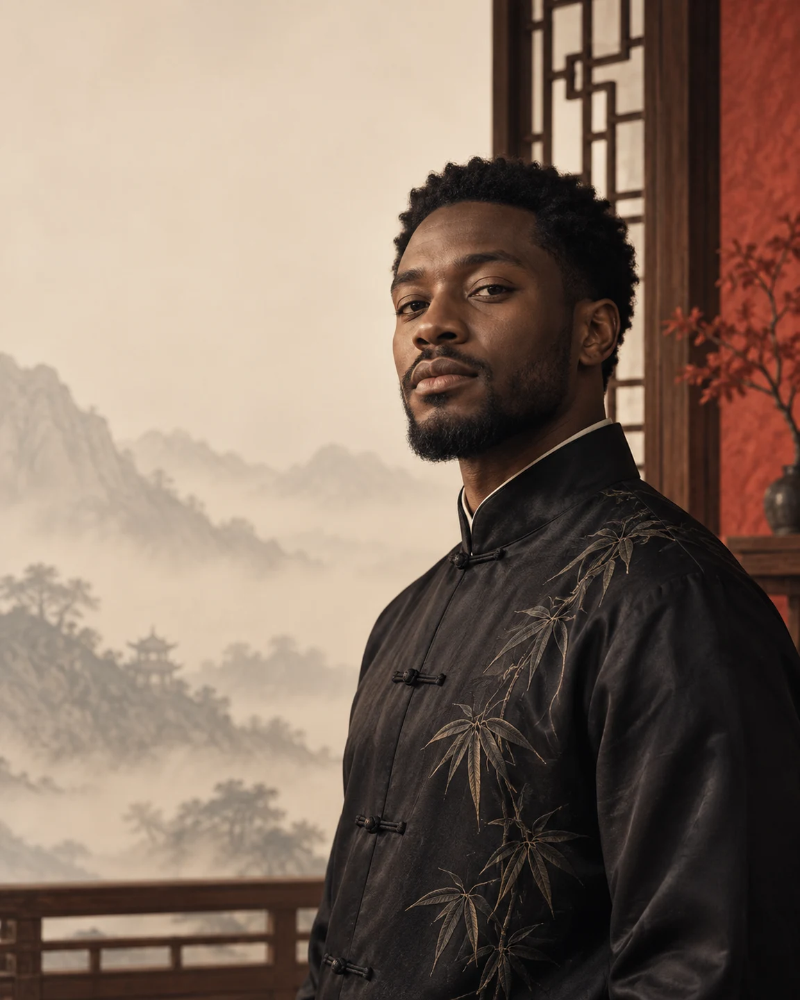 International male portrait in modern Chinese style
